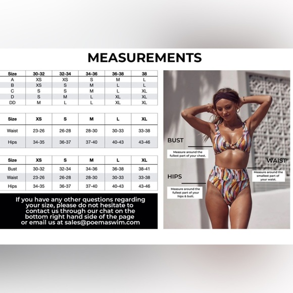 NWT POEMA SWIM X JORDAN UNDERWOOD Abstract Print Bikini Bottom Blue Large $90 - Picture 4 of 4